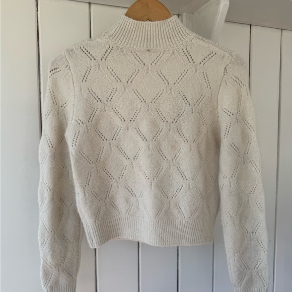 Alya White Cowl Neck Sweater with Textured Knit - Picture 5 of 5